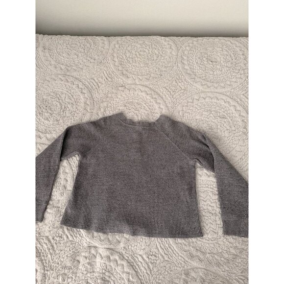 Old Navy Gray Waffle Knit Henley Sweater Long Sleeve Pullover Top Women’s Size L - Picture 7 of 7